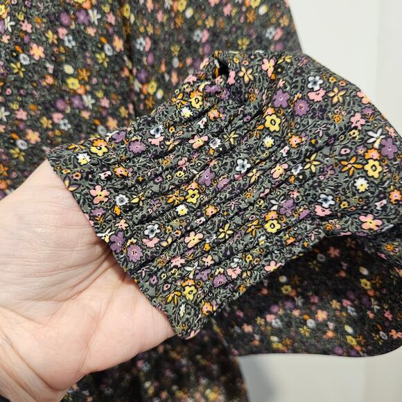 ONLY Jacqueline de Yong Piper Ditsy print floral smock dress long sleeve sz. 8 - Picture 9 of 12